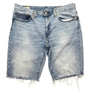 Levi's Premium 511 Denim Jean Shorts Frayed‎ Hem Women's W36 Fits 38" Cut Off